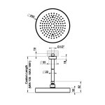 Gessi Incastri Deszczownica Ø 250 mm "żebrowana" z ramieniem sufitowym z możliwością dostosowania długości Chrom 63753.031
