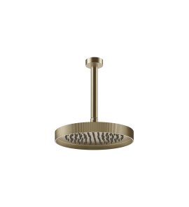 Gessi Incastri Deszczownica Ø 250 mm "żebrowana" z ramieniem sufitowym z możliwością dostosowania długości Finox Brushed Nickel 63753.149