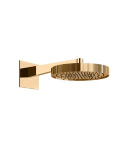 Gessi Incastri Głowica prysznicowa Ø 300 mm "żebrowana" z ramieniem ściennym Warm Bronze PVD 75168.735