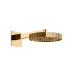 Gessi Incastri Głowica prysznicowa Ø 300 mm "żebrowana" z ramieniem ściennym Warm Bronze PVD 75168.735