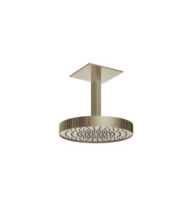 Gessi Incastri Deszczownica Ø 300 mm "żebrowana" z ramieniem sufitowym z możliwością dostosowania długości Finox Brushed Nickel 75170.149