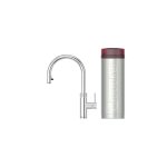 Quooker Zestaw bateria kuchenna z wyciąganą wylewką Flex Round plus zbiornik HOT 3L PRO3 Chrom 