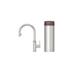 Quooker Zestaw bateria kuchenna z wyciąganą wylewką Flex Round plus zbiornik HOT 3L PRO3 Stal nierdzewna