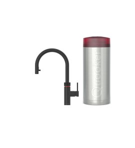 Quooker Zestaw bateria kuchenna z wyciąganą wylewką Flex Round plus zbiornik HOT 7L COMBI+ Czarny mat