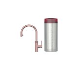Quooker Zestaw bateria kuchenna z wyciąganą wylewką Flex Round plus zbiornik HOT 7L COMBI+ Różowa miedź