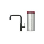 Quooker Zestaw bateria kuchenna z wyciąganą wylewką Flex Square plus zbiornik HOT 7L COMBI+ Czarny mat