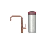 Quooker Zestaw bateria kuchenna z wyciąganą wylewką Flex Square plus zbiornik HOT 7L COMBI+ Różowa miedź