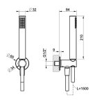 Gessi Zestaw prysznicowy słuchawka, kolanko z uchwytem, wąż finox brushed nickel 14372+58161+01637 W MAGAZYNIE !!!