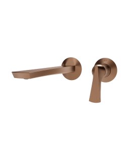 Gessi Ventaglio Bateria umywalkowa podtynkowa z wylewką 210 mm - element zewnętrzny Copper Brushed PVD 72088.708