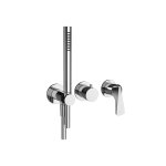 Gessi Ventaglio Bateria natryskowa 3-otworowa podtynkowa z zestawem prysznicowym - element zewnętrzny Chrom 72036.031