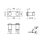 Gessi Ventaglio Bateria prysznicowa termostatyczna podtynkowa jednodrożna - element zewnętrzny Black Metal Brushed PVD 63332.707