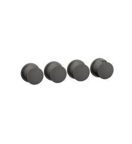 Gessi Ventaglio Bateria prysznicowa termostatyczna podtynkowa 3-drożna - element zewnętrzny Black Metal Brushed PVD 63436.707