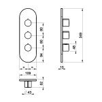 Gessi Ventaglio Bateria prysznicowa termostatyczna podtynkowa 2-drożna - element zewnętrzny Chrom 43064.031