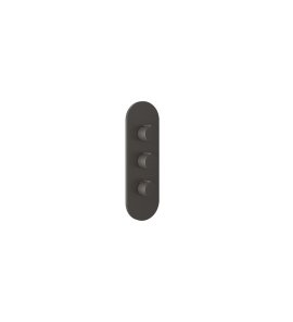 Gessi Ventaglio Bateria prysznicowa termostatyczna podtynkowa 2-drożna - element zewnętrzny Black Metal Brushed PVD 43064.707