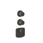 Gessi Ventaglio Bateria prysznicowa termostatyczna podtynkowa 2-drożna - element zewnętrzny Black Metal Brushed PVD 43234.707