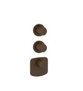Gessi Ventaglio Bateria prysznicowa termostatyczna podtynkowa 2-drożna - element zewnętrzny Dark Bronze 43234.845