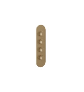 Gessi Ventaglio Bateria prysznicowa termostatyczna podtynkowa 3-drożna - element zewnętrzny Warm Bronze Brushed PVD 43066.726