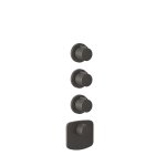 Gessi Ventaglio Bateria prysznicowa termostatyczna podtynkowa 3-drożna - element zewnętrzny Black Metal Brushed PVD 43236.707