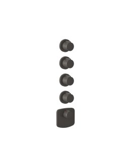 Gessi Ventaglio Bateria prysznicowa termostatyczna podtynkowa 4-drożna - element zewnętrzny Black Metal Brushed PVD 43238.707