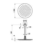 Gessi Ventaglio Deszczownica Ø 250 mm z ramieniem sufitowym Dark Bronze 63352.845