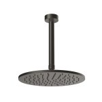 Gessi Ventaglio Deszczownica Ø 250 mm z ramieniem sufitowym (długość na zamówienie) Black Metal Brushed PVD 63350.707