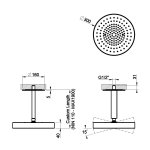 Gessi Ventaglio Głowica prysznicowa regulowana sufitowa (długość na zamówienie) Copper Brushed PVD 66070.708