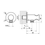 Gessi Ventaglio Uchwyt słuchawkowy z przyłączem wody Finox Brushed Nickel 63461.149