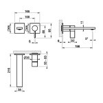 Gessi Inverso Diamantato Bateria umywalkowa podtynkowa z wylewką 198 mm - element zewnętrzny Copper Brushed PVD 73688.708