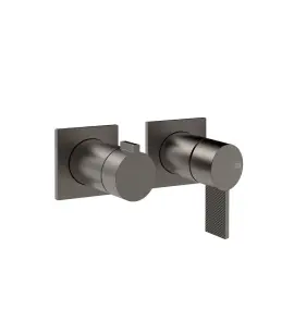 Gessi Inverso Diamantato Bateria prysznicowa podtynkowa 2-drożna - element zewnętrzny Black Metal Brushed PVD 73638.707