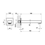 Gessi Inverso Diamantato Wylewka wannowa podtynkowa 180 mm - element zewnętrzny Copper Brushed PVD 73103.708