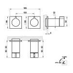 Gessi Inverso Diamantato Bateria prysznicowa termostatyczna podtynkowa 1-drożna - element zewnętrzny Finox Brushed Nickel 73032.149