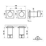 Gessi Inverso Diamantato Bateria prysznicowa termostatyczna podtynkowa 2-drożna - element zewnętrzny Finox Brushed Nickel 73034.149
