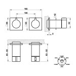 Gessi Inverso Diamantato Bateria prysznicowa termostatyczna podtynkowa 3-drożna - element zewnętrzny Finox Brushed Nickel 73036.149
