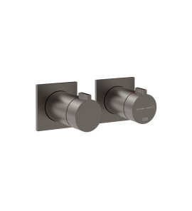 Gessi Inverso Diamantato Bateria prysznicowa termostatyczna podtynkowa 3-drożna - element zewnętrzny Black Metal Brushed PVD 73036.707
