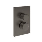 Gessi Inverso Diamantato Bateria podtynkowa termostatyczna 3-drożna - element zewnętrzny Black Metal Brushed PVD 73637.707