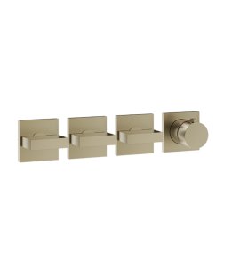 Gessi Inverso Diamantato Bateria prysznicowa termostatyczna podtynkowa 3-drożna - element zewnętrzny Finox Brushed Nickel 44336.149