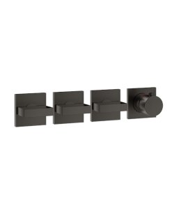 Gessi Inverso Diamantato Bateria prysznicowa termostatyczna podtynkowa 3-drożna - element zewnętrzny Black Metal Brushed PVD 44336.707