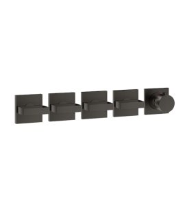 Gessi Inverso Diamantato Bateria prysznicowa termostatyczna podtynkowa 4-drożna - element zewnętrzny Black Metal Brushed PVD 44338.707