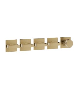 Gessi Inverso Diamantato Bateria prysznicowa termostatyczna podtynkowa 4-drożna - element zewnętrzny Warm Bronze Brushed PVD 44338.726