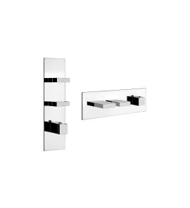 Gessi Inverso Diamantato Bateria prysznicowa termostatyczna podtynkowa 2-drożna - element zewnętrzny Chrom 43024.031