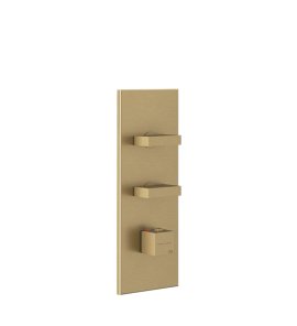 Gessi Inverso Diamantato Bateria prysznicowa termostatyczna podtynkowa 2-drożna - element zewnętrzny Warm Bronze Brushed PVD 43024.726