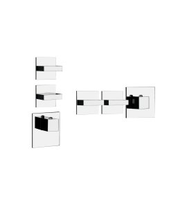 Gessi Inverso Diamantato Bateria prysznicowa termostatyczna podtynkowa 2-drożna - element zewnętrzny Chrom 43214.031