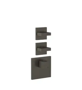 Gessi Inverso Diamantato Bateria prysznicowa termostatyczna podtynkowa 2-drożna - element zewnętrzny Black Metal Brushed PVD 43214.707