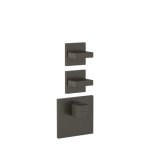 Gessi Inverso Diamantato Bateria prysznicowa termostatyczna podtynkowa 2-drożna - element zewnętrzny Black Metal Brushed PVD 43214.707