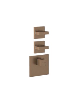 Gessi Inverso Diamantato Bateria prysznicowa termostatyczna podtynkowa 2-drożna - element zewnętrzny Copper Brushed PVD 43214.708