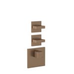 Gessi Inverso Diamantato Bateria prysznicowa termostatyczna podtynkowa 2-drożna - element zewnętrzny Copper Brushed PVD 43214.708
