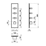 Gessi Inverso Diamantato Bateria prysznicowa termostatyczna podtynkowa 3-drożna - element zewnętrzny Black Metal Brushed PVD 43026.707