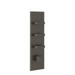 Gessi Inverso Diamantato Bateria prysznicowa termostatyczna podtynkowa 3-drożna - element zewnętrzny Black Metal Brushed PVD 43026.707