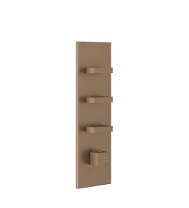 Gessi Inverso Diamantato Bateria prysznicowa termostatyczna podtynkowa 3-drożna - element zewnętrzny Copper Brushed PVD 43026.708