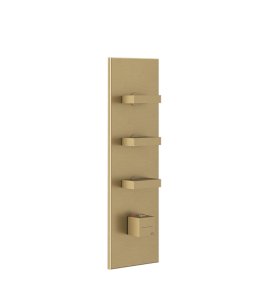 Gessi Inverso Diamantato Bateria prysznicowa termostatyczna podtynkowa 3-drożna - element zewnętrzny Warm Bronze Brushed PVD 43026.726